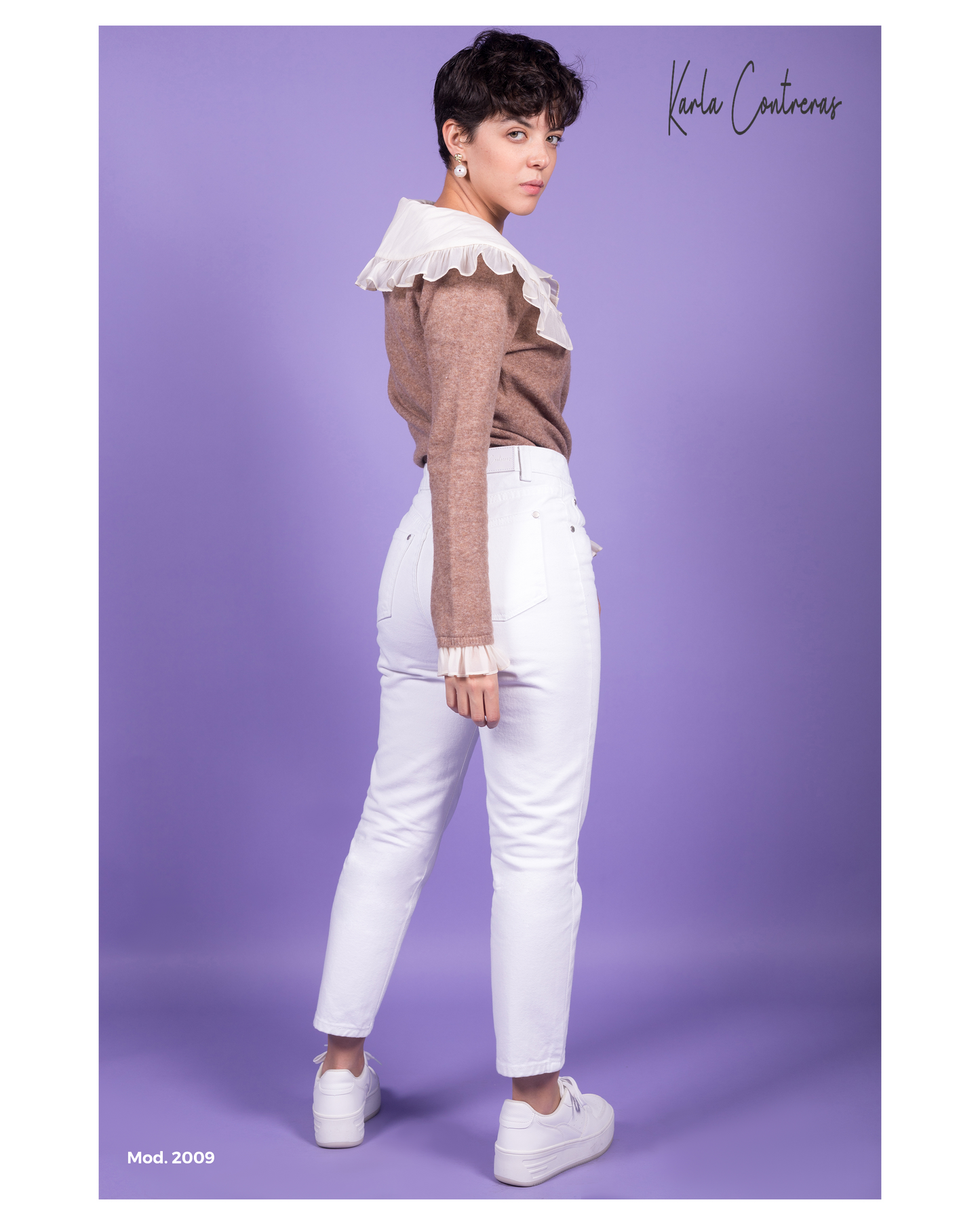 Jeans momfit, blanco 1 boton.