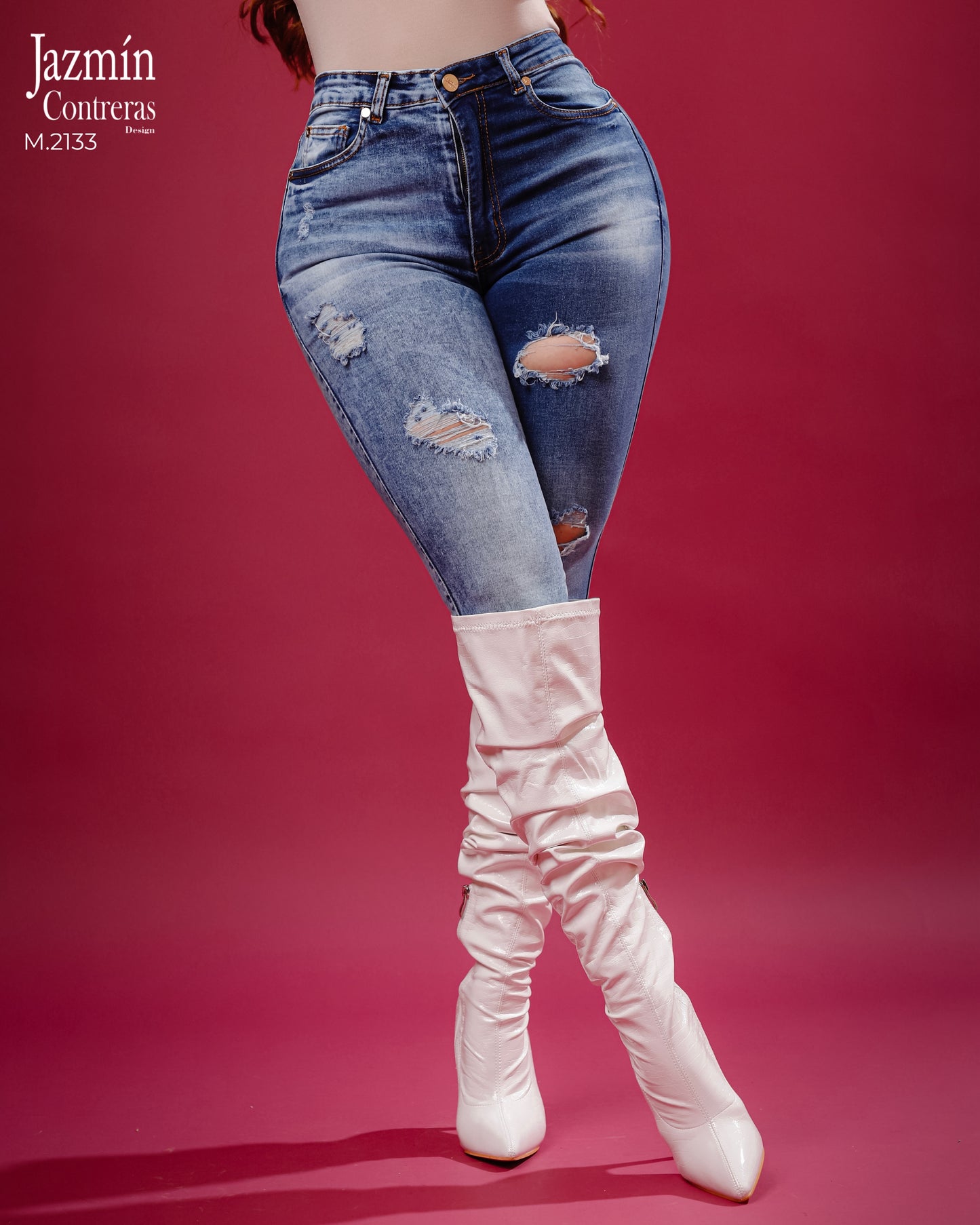 Skinny jeans basico corte colombiano bicolor