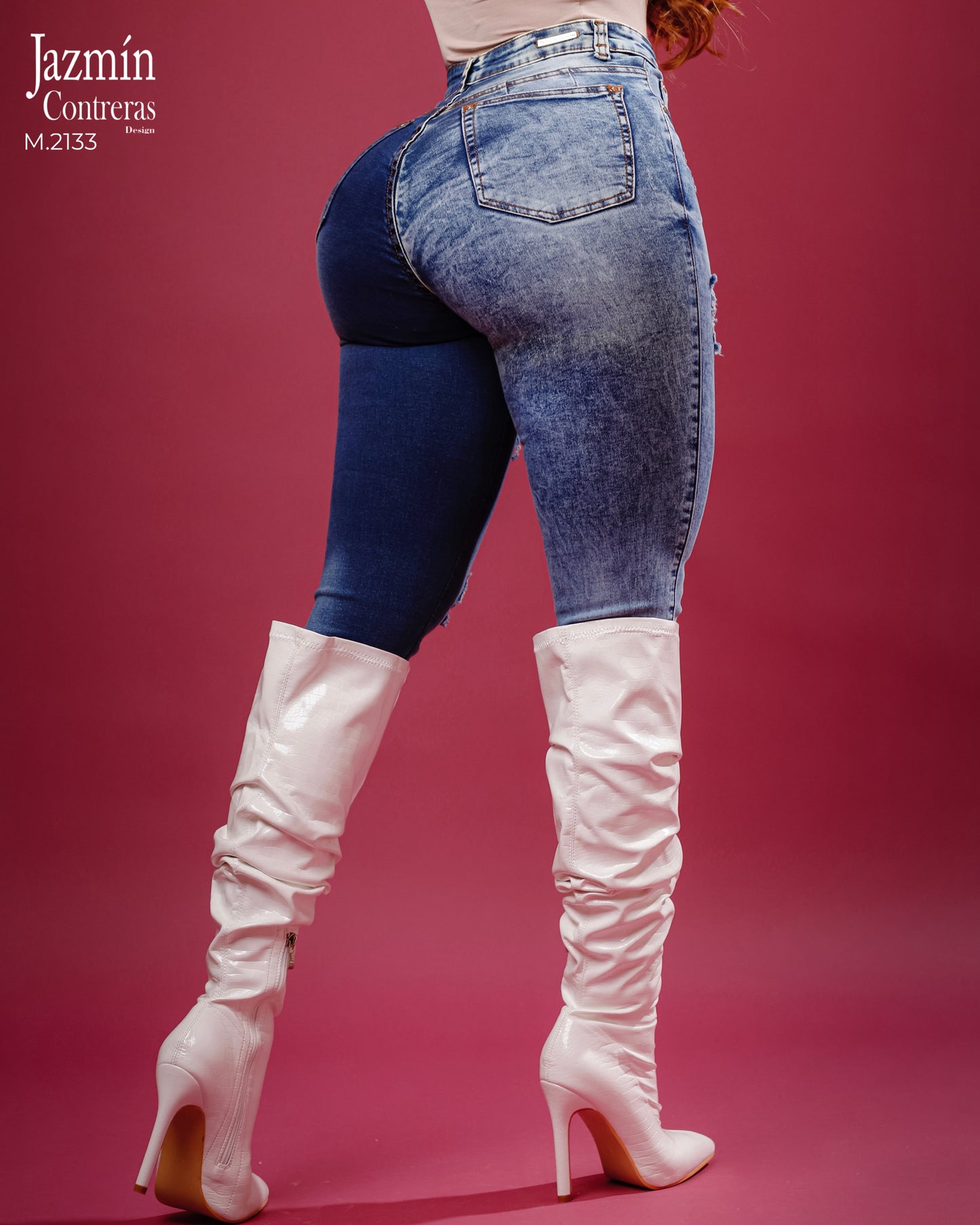 Skinny jeans basico corte colombiano bicolor