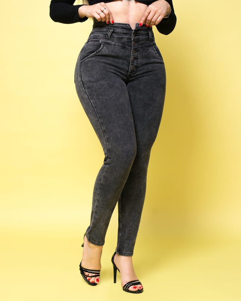 Jeans corte colombiano, 5 botones, básico