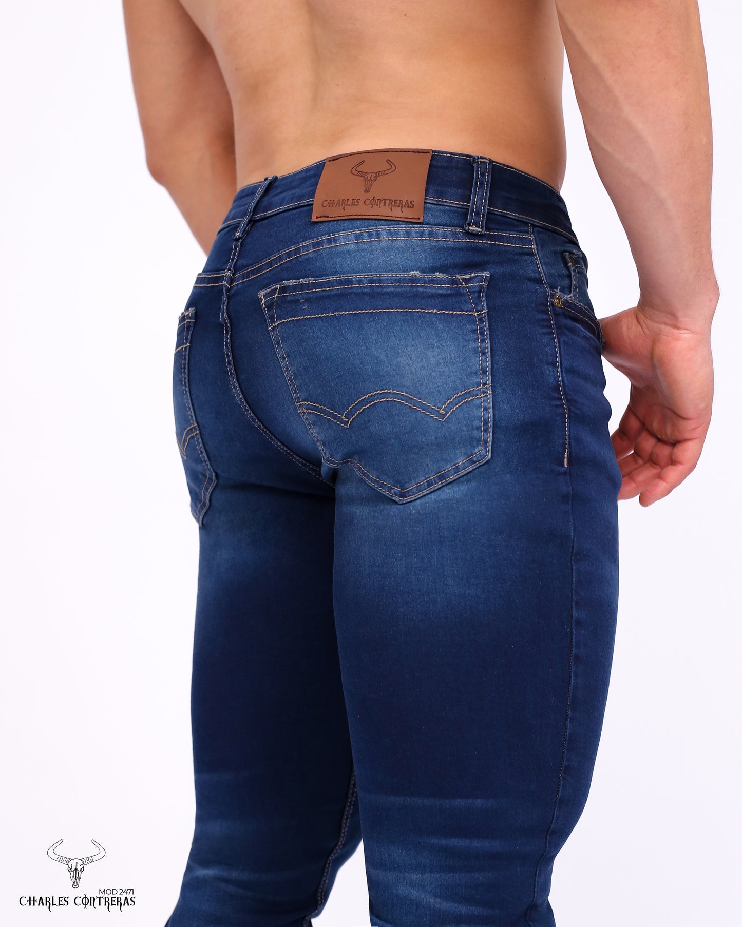 Jeans para caballero, corte Slim, 1 botón.