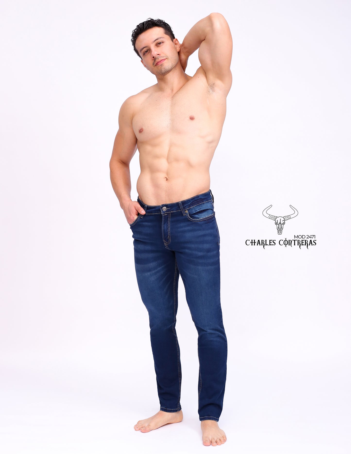 Jeans para caballero, corte Slim, 1 botón.