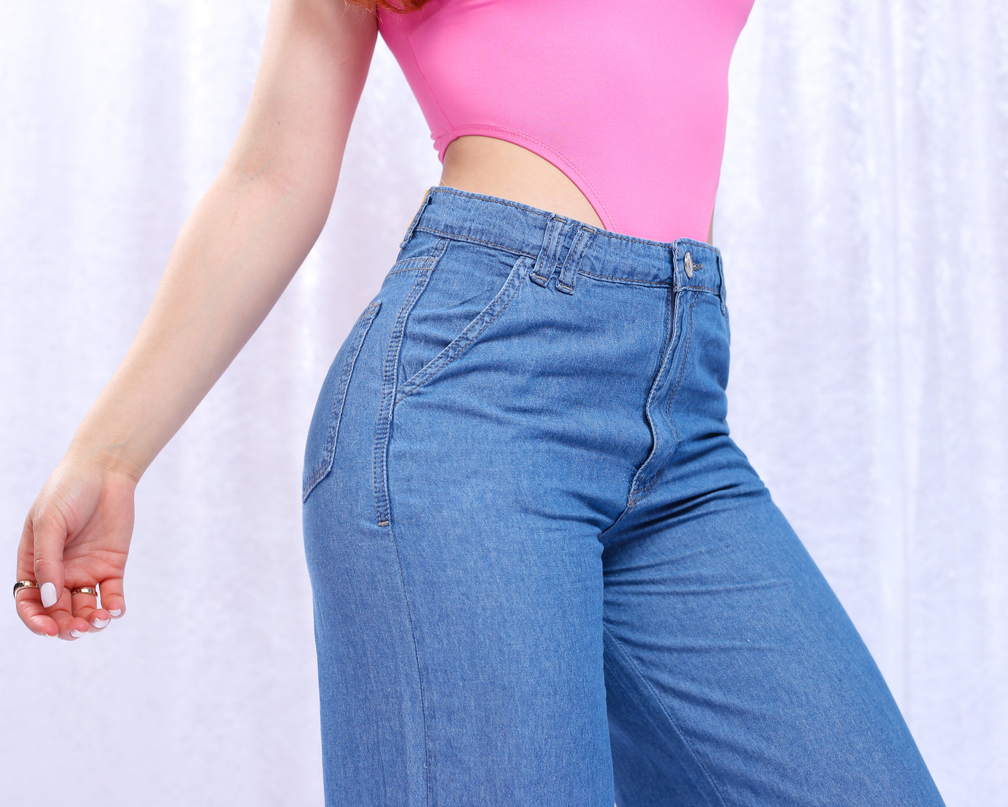 Jeans Wide Leg, mezclilla ligera.