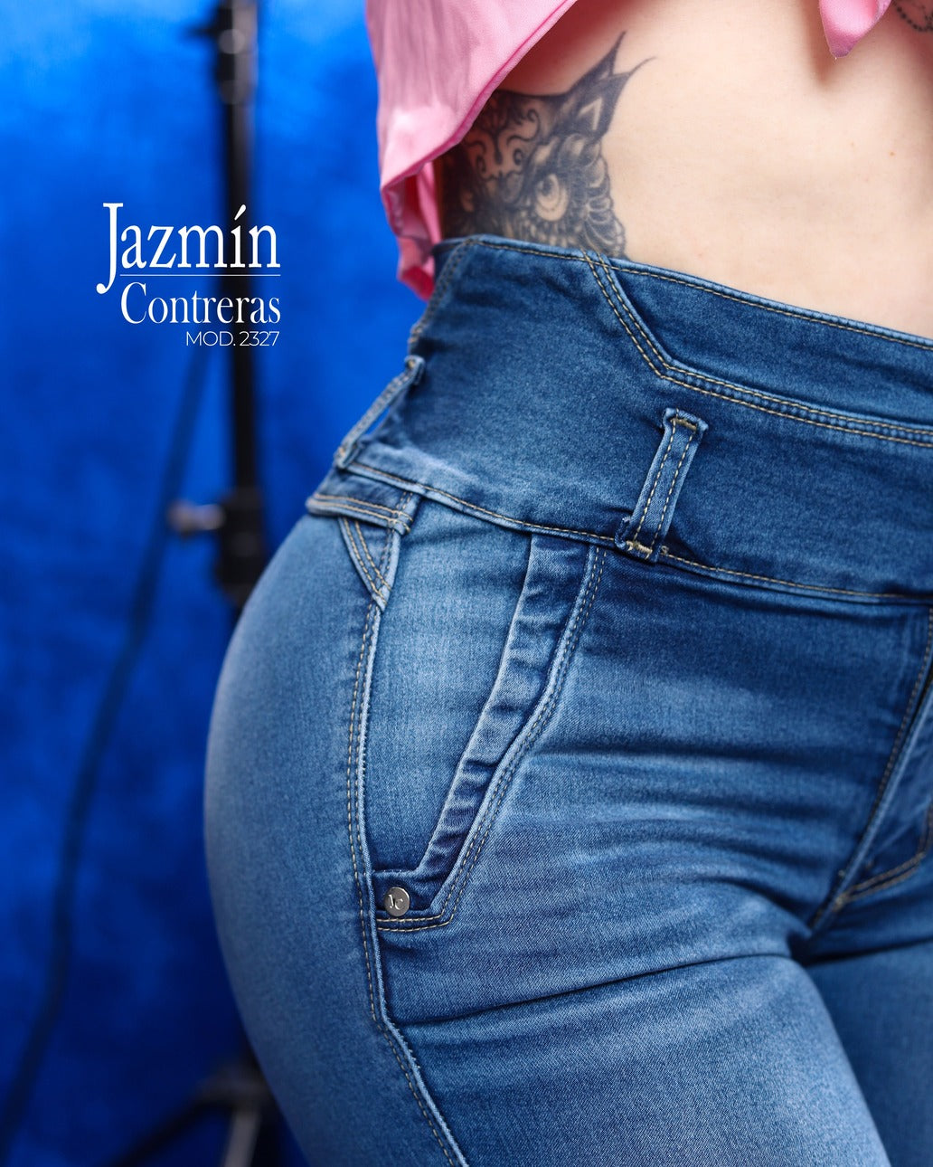 Skinny jeans tiro alto corte colombiano