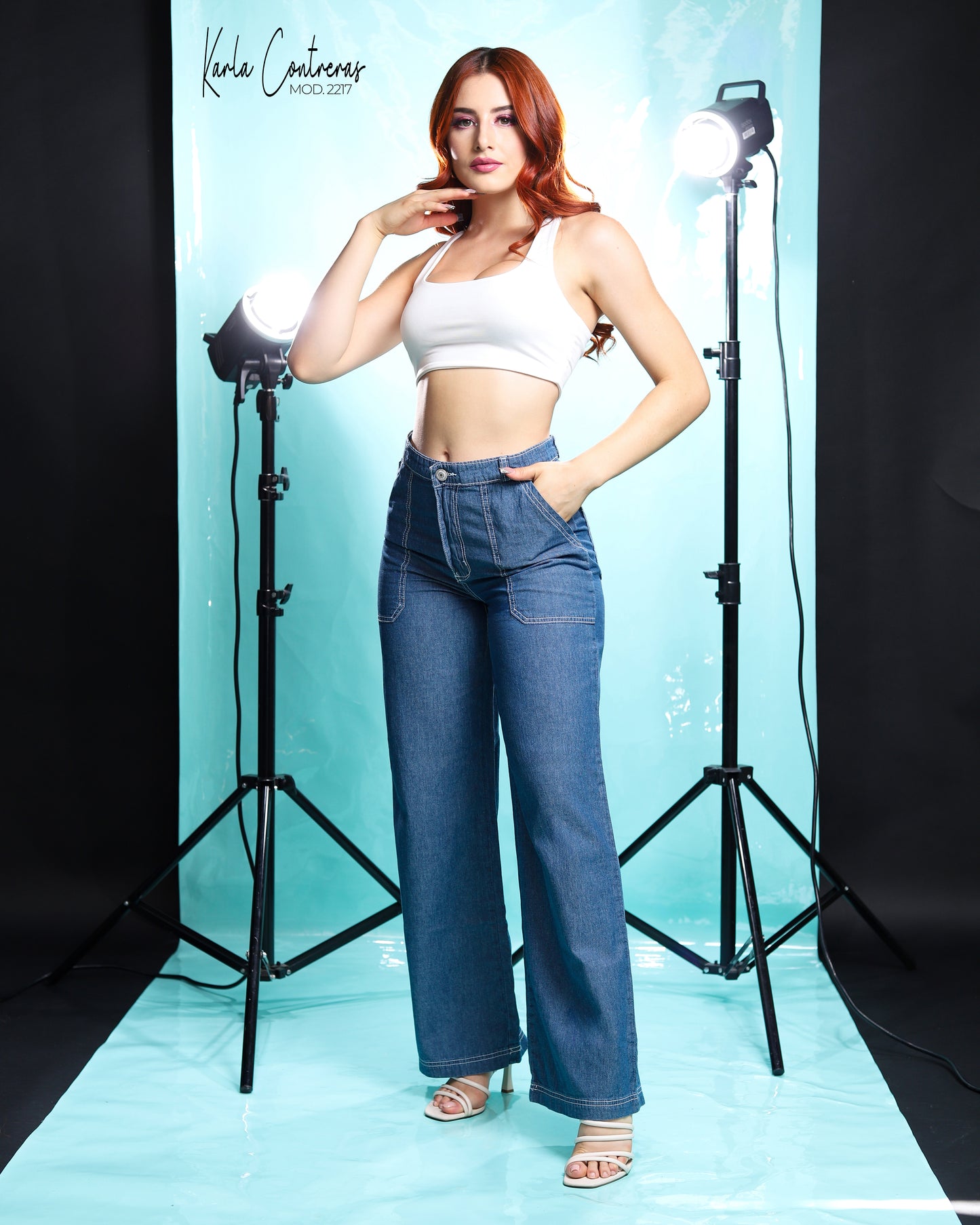 Jeans Wide Leg. Mezclilla Rigida.