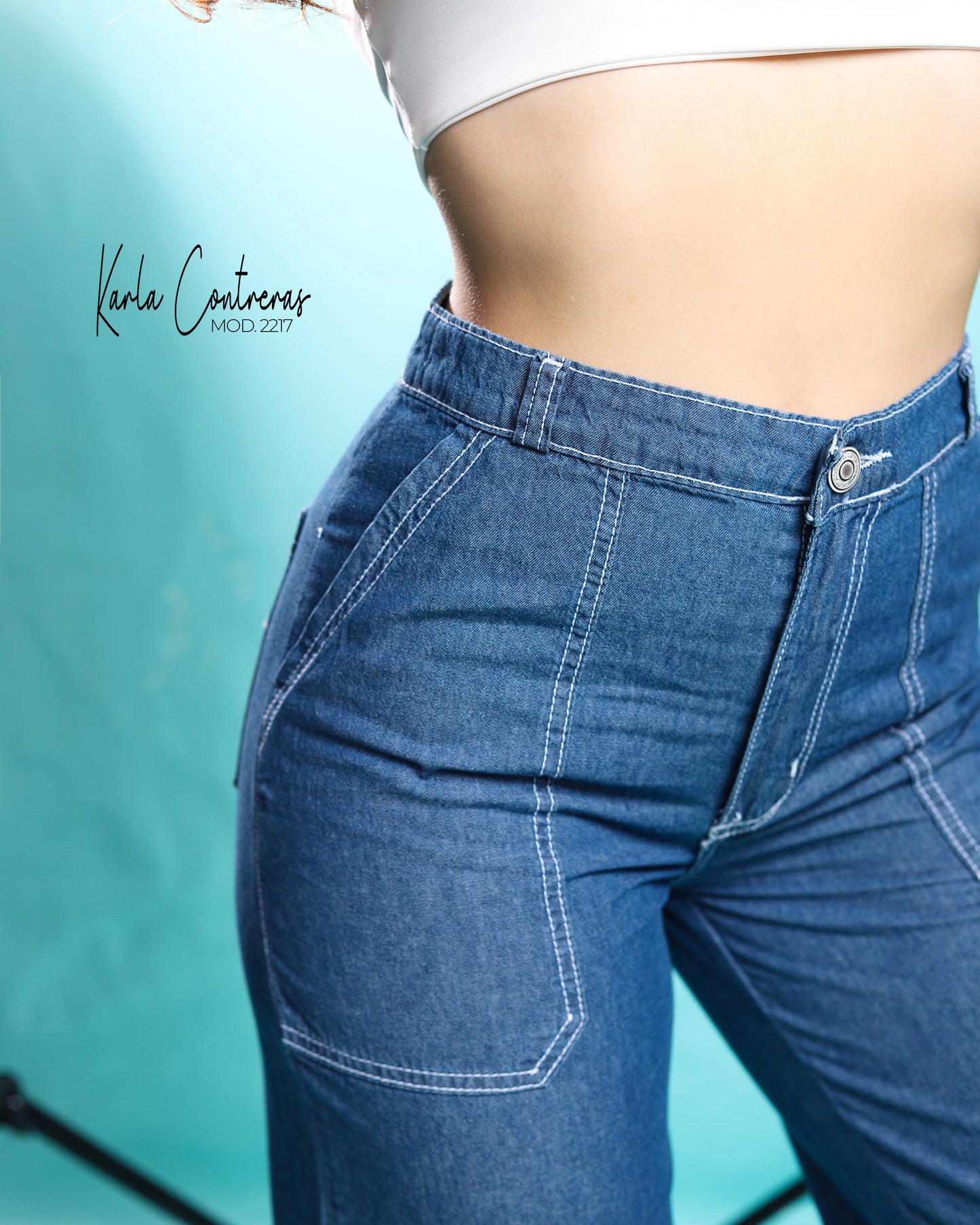 Jeans Wide Leg. Mezclilla Rigida.