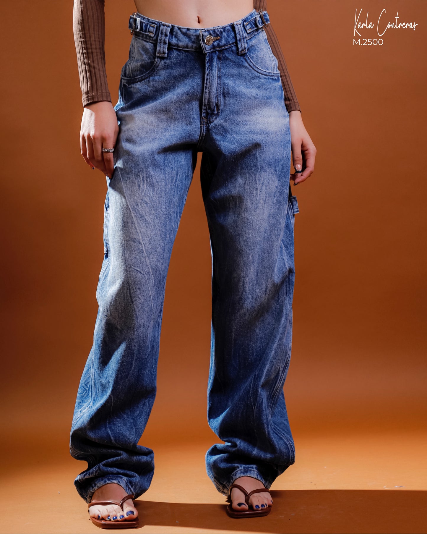 Jeans balloon, ajustable.