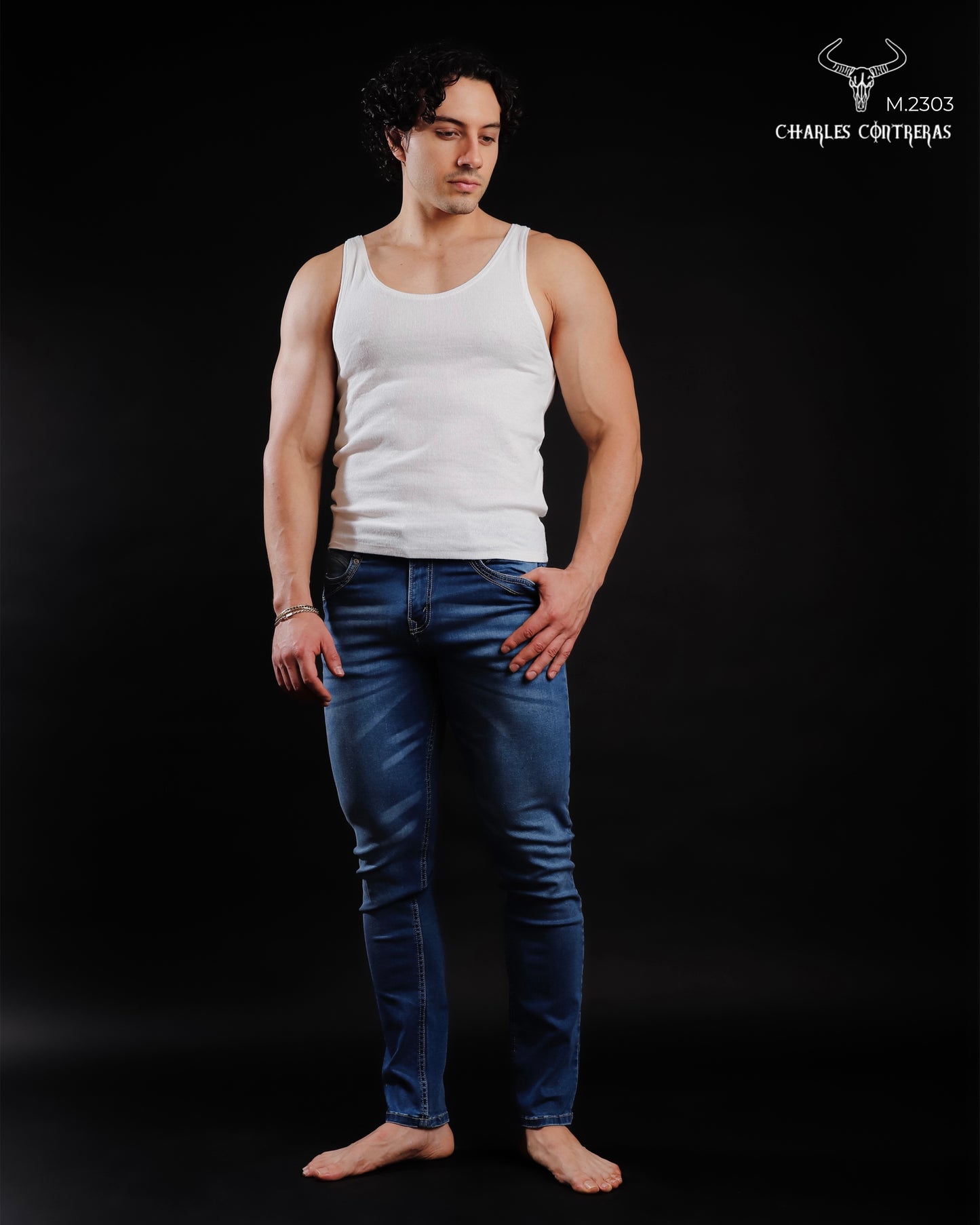 Jeans para caballero corte Slim, 1 botón.