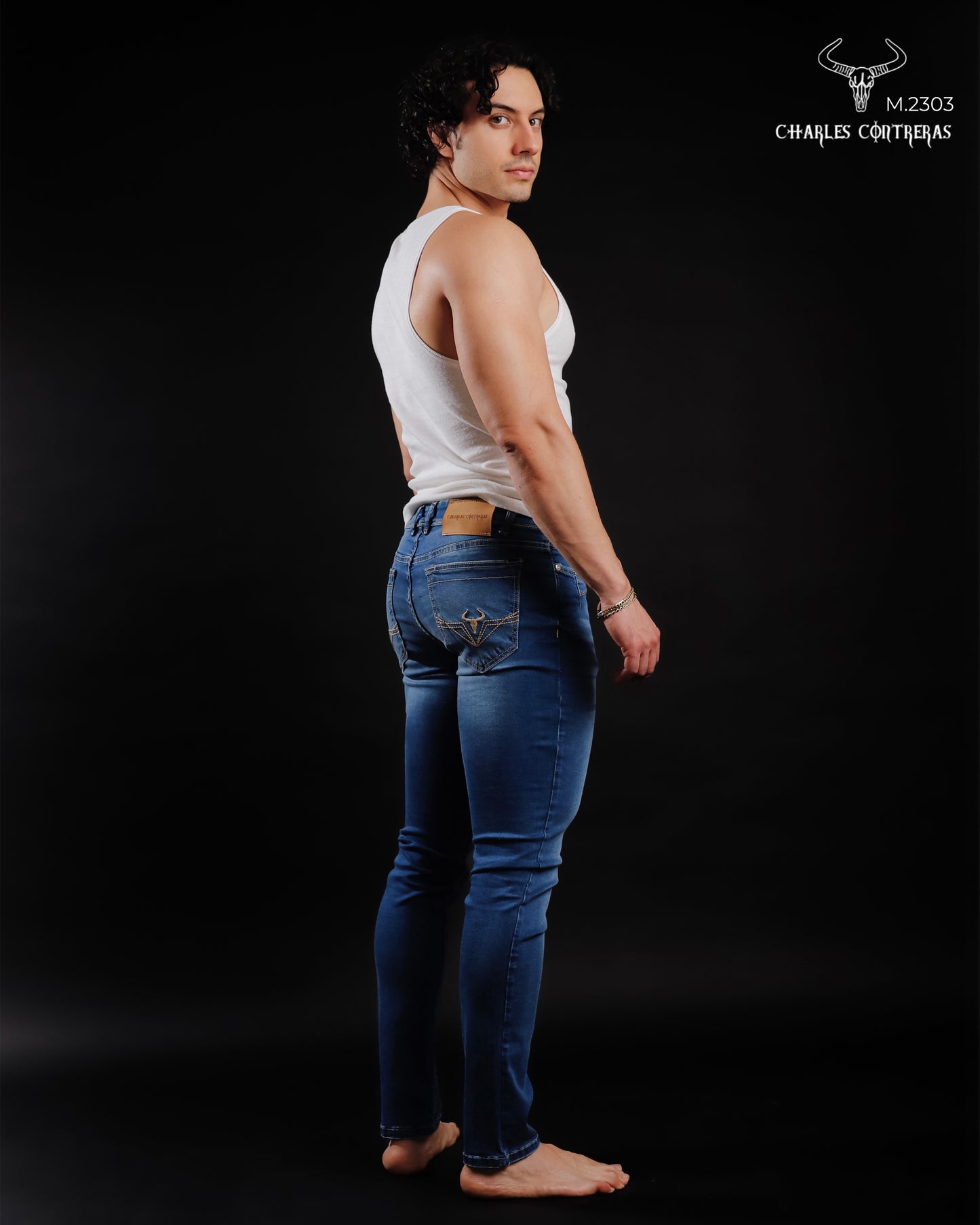 Jeans para caballero corte Slim, 1 botón.
