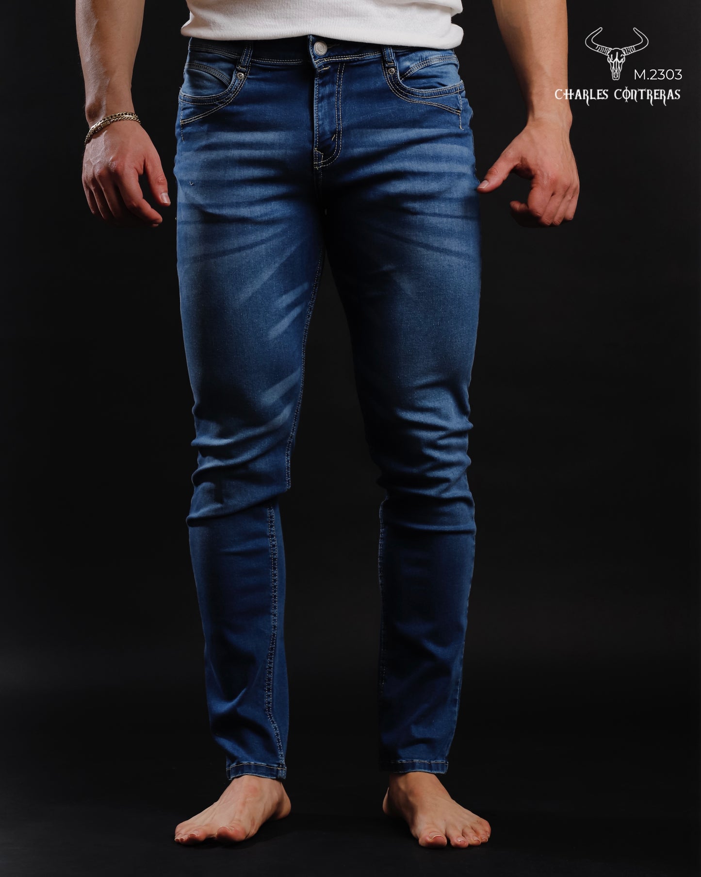 Jeans para caballero corte Slim, 1 botón.