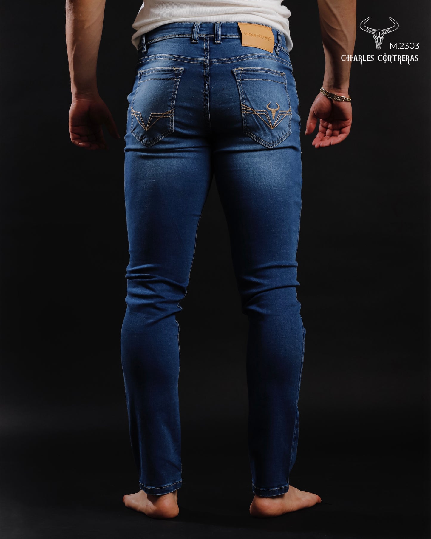 Jeans para caballero corte Slim, 1 botón.