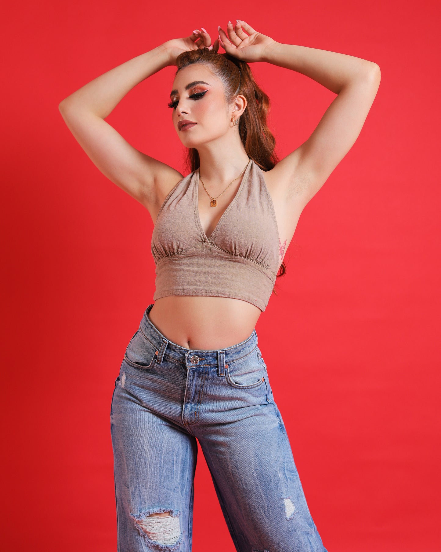 Jeans Wide Leg, mezclilla rigida.
