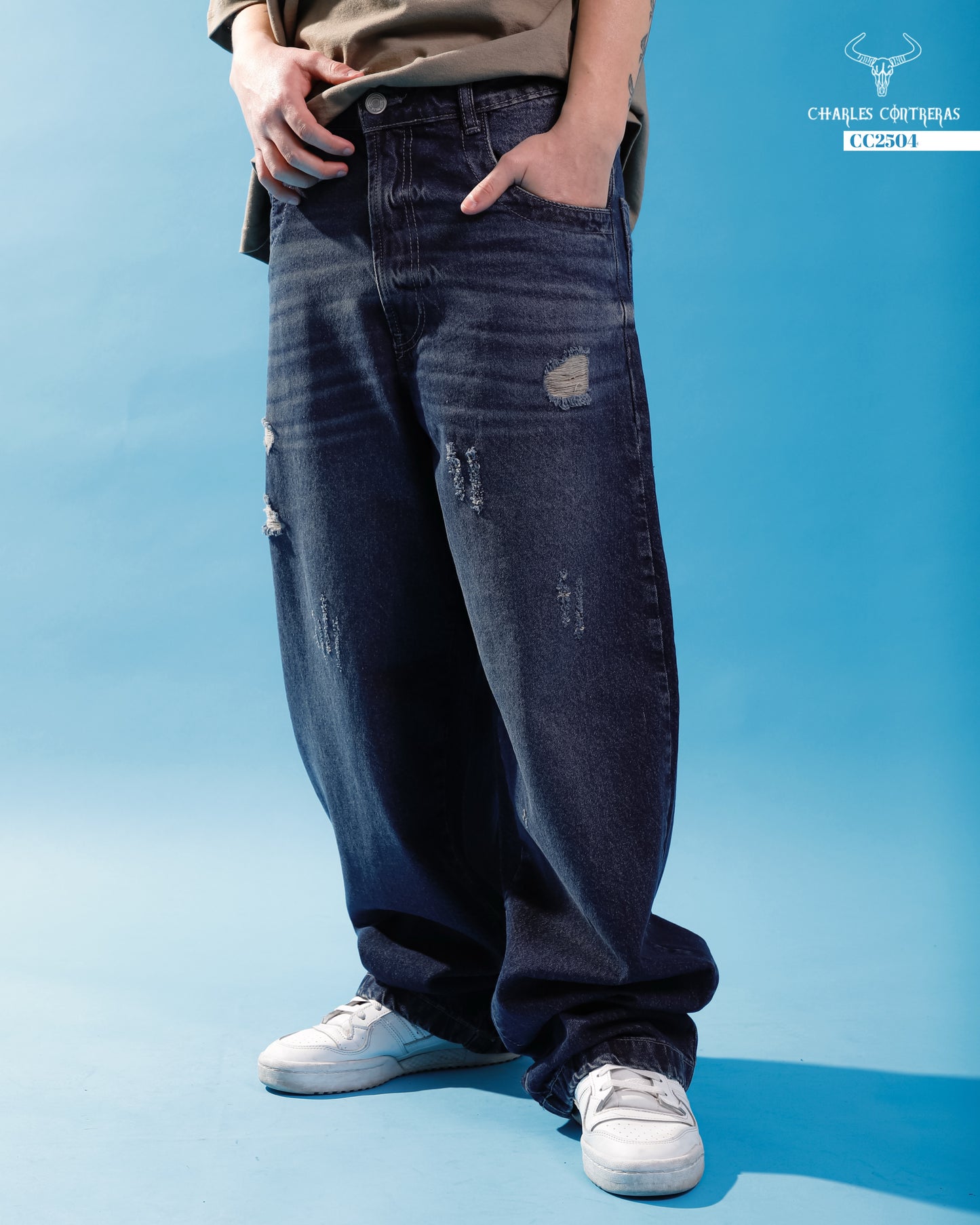 Jeans Oversize, azul oscuro.