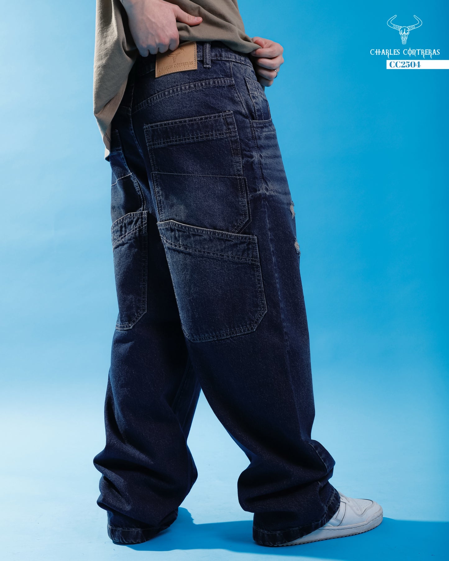 Jeans Oversize, azul oscuro.