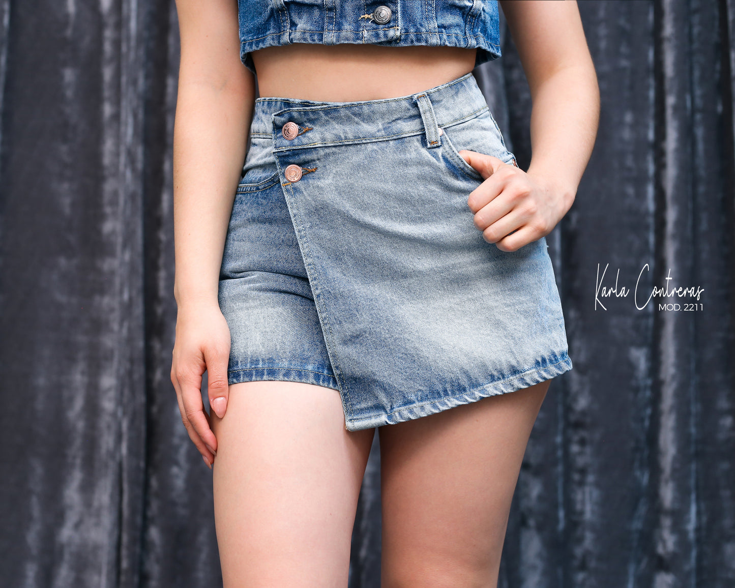 Falda short bicolor, Momfit.