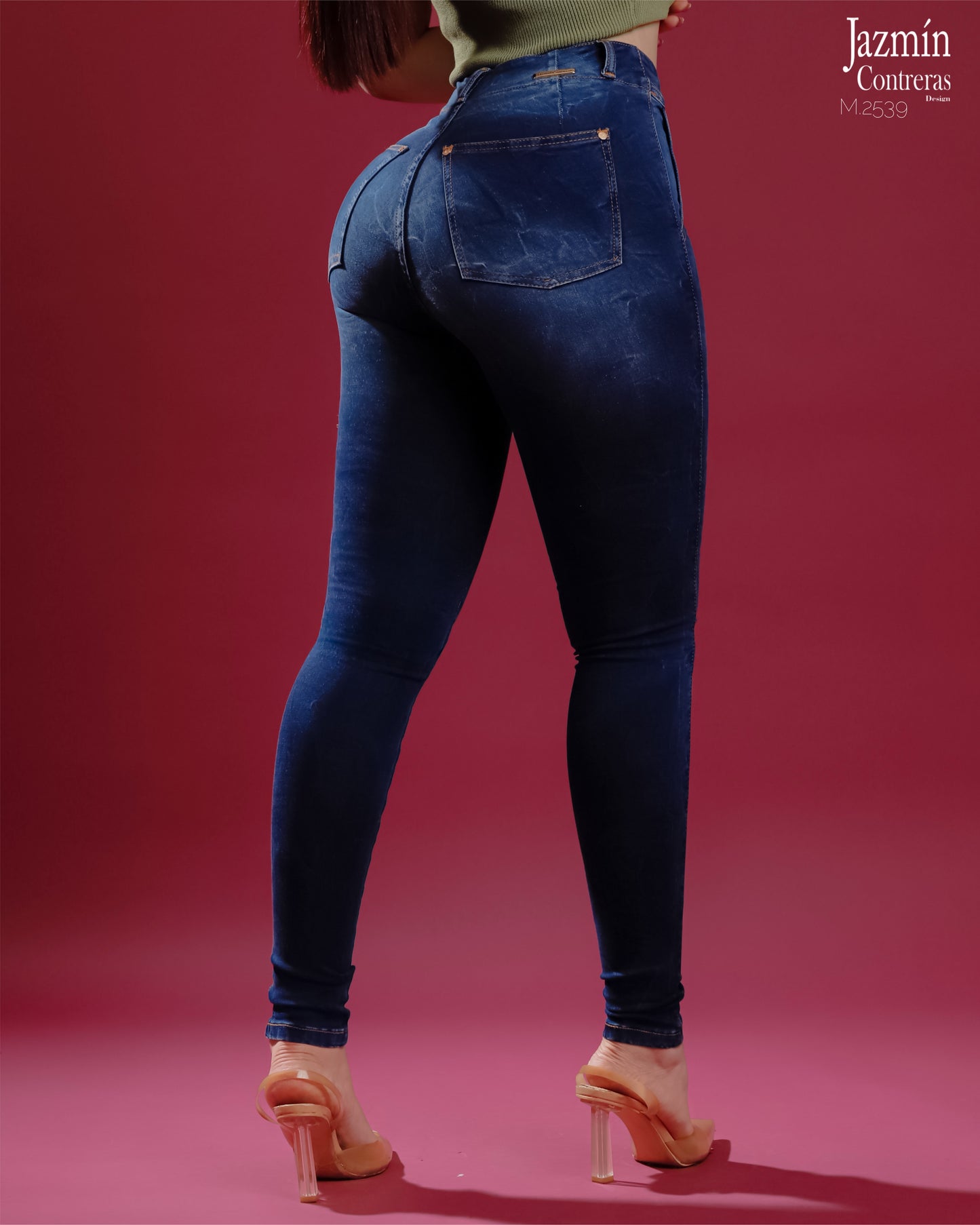 Jeans skinny azul mármol oscuro