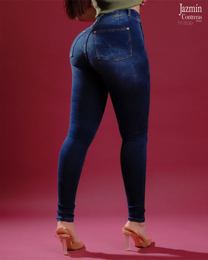 Jeans skinny azul mármol oscuro