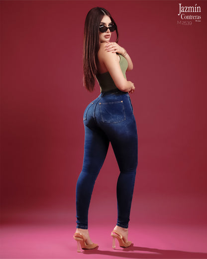 Jeans skinny azul mármol oscuro