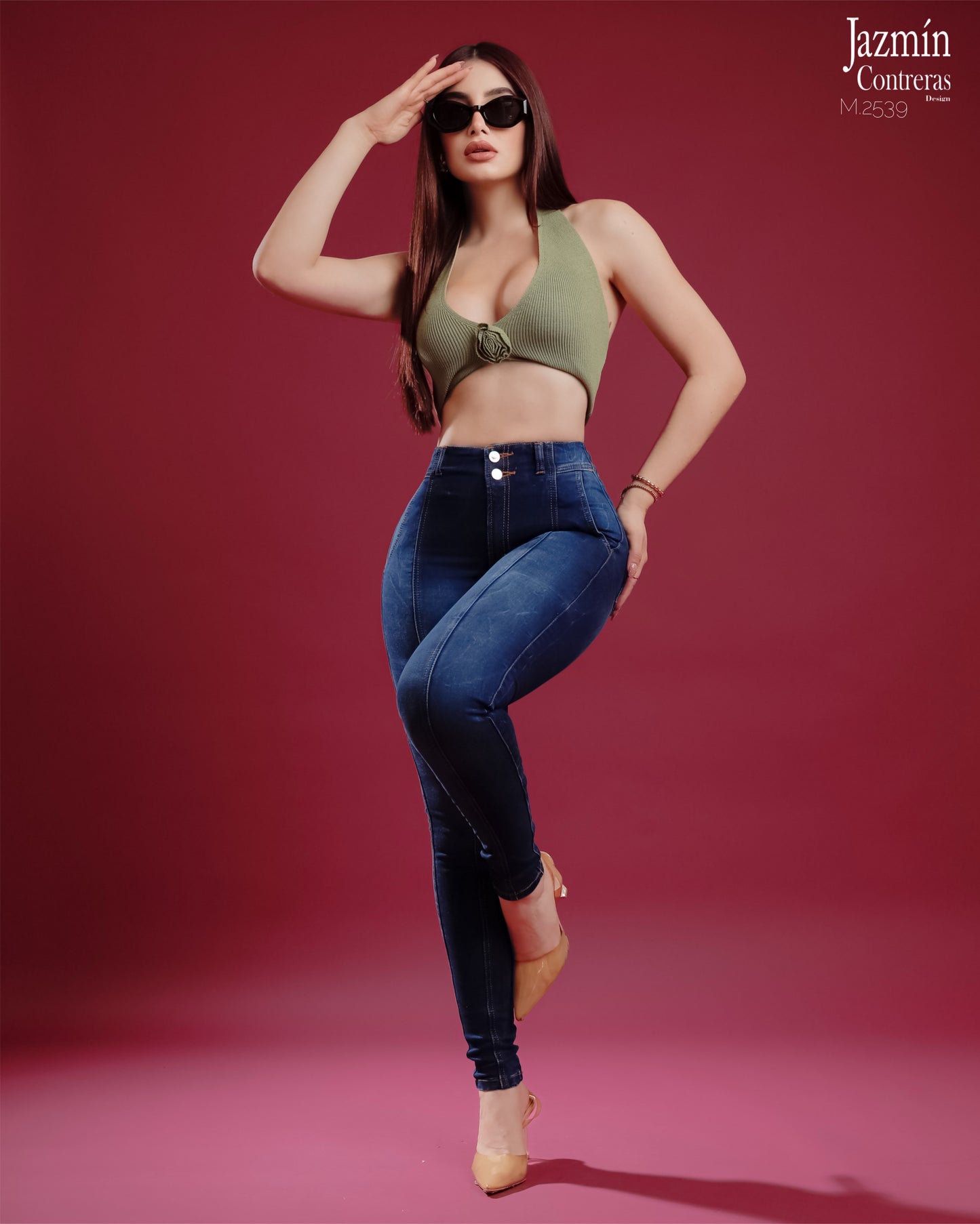 Jeans skinny azul mármol oscuro