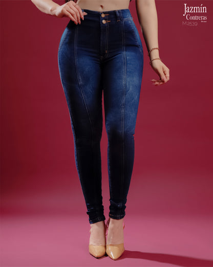 Jeans skinny azul mármol oscuro
