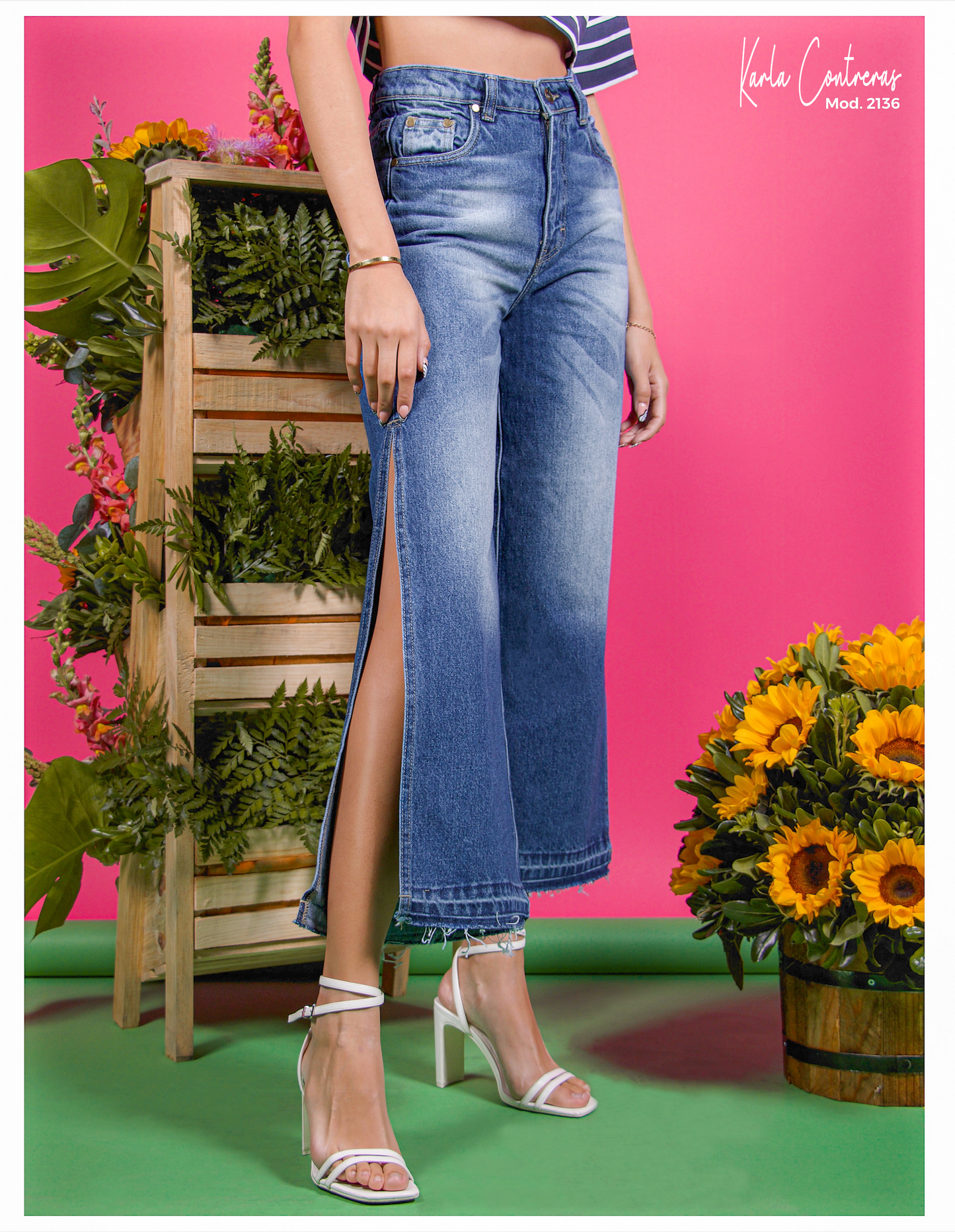 Jeans con abertura lateral, Momfit.