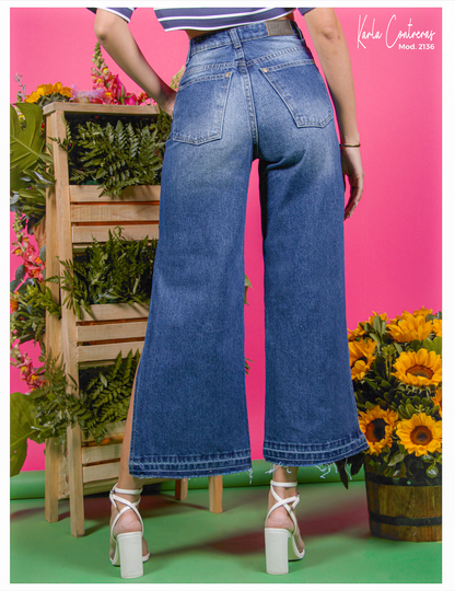 Jeans con abertura lateral, Momfit.