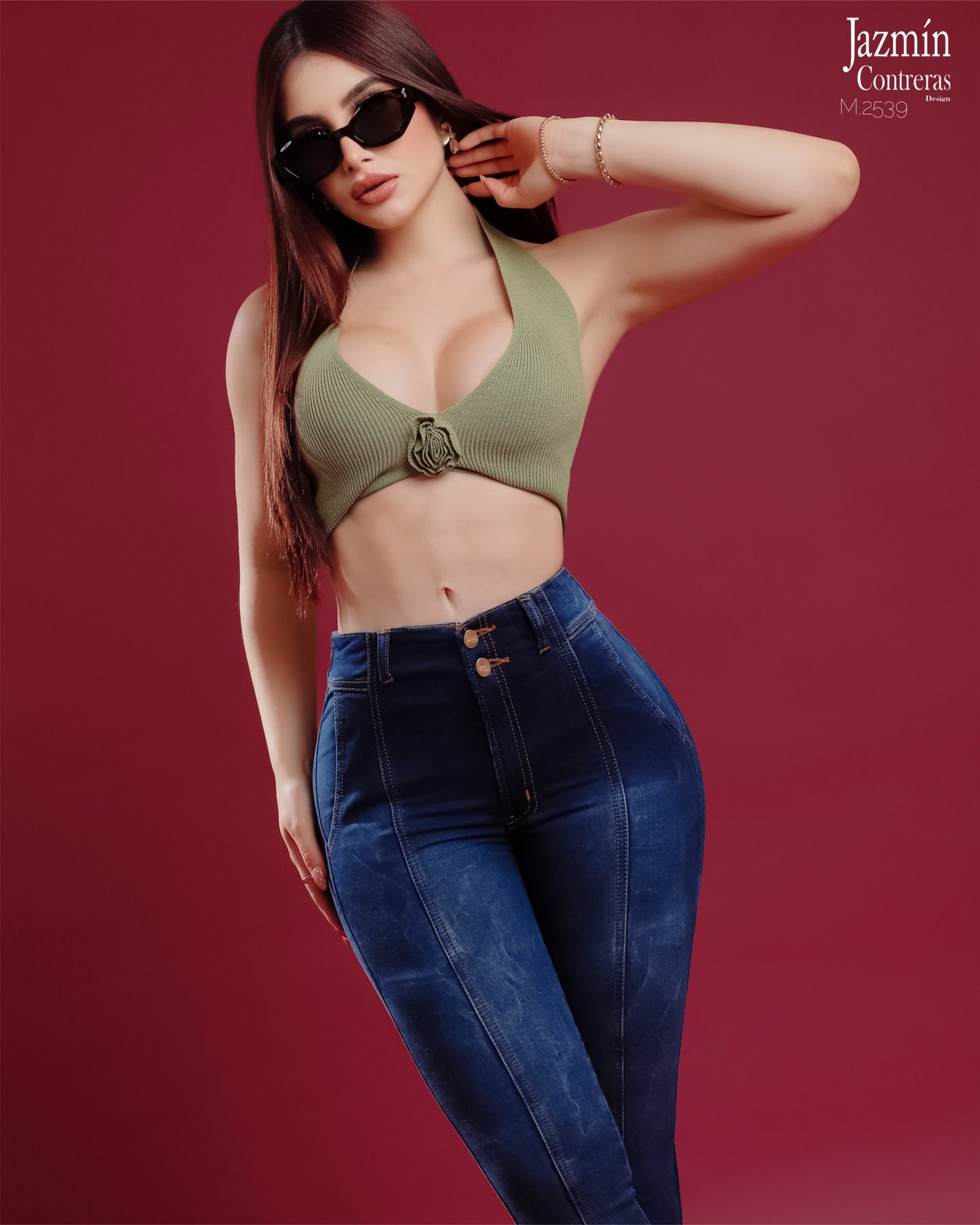 Jeans skinny azul mármol oscuro