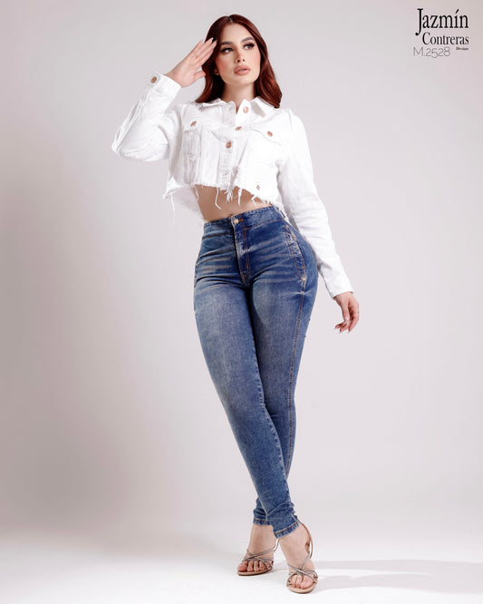 Jeans skinny con hebillas