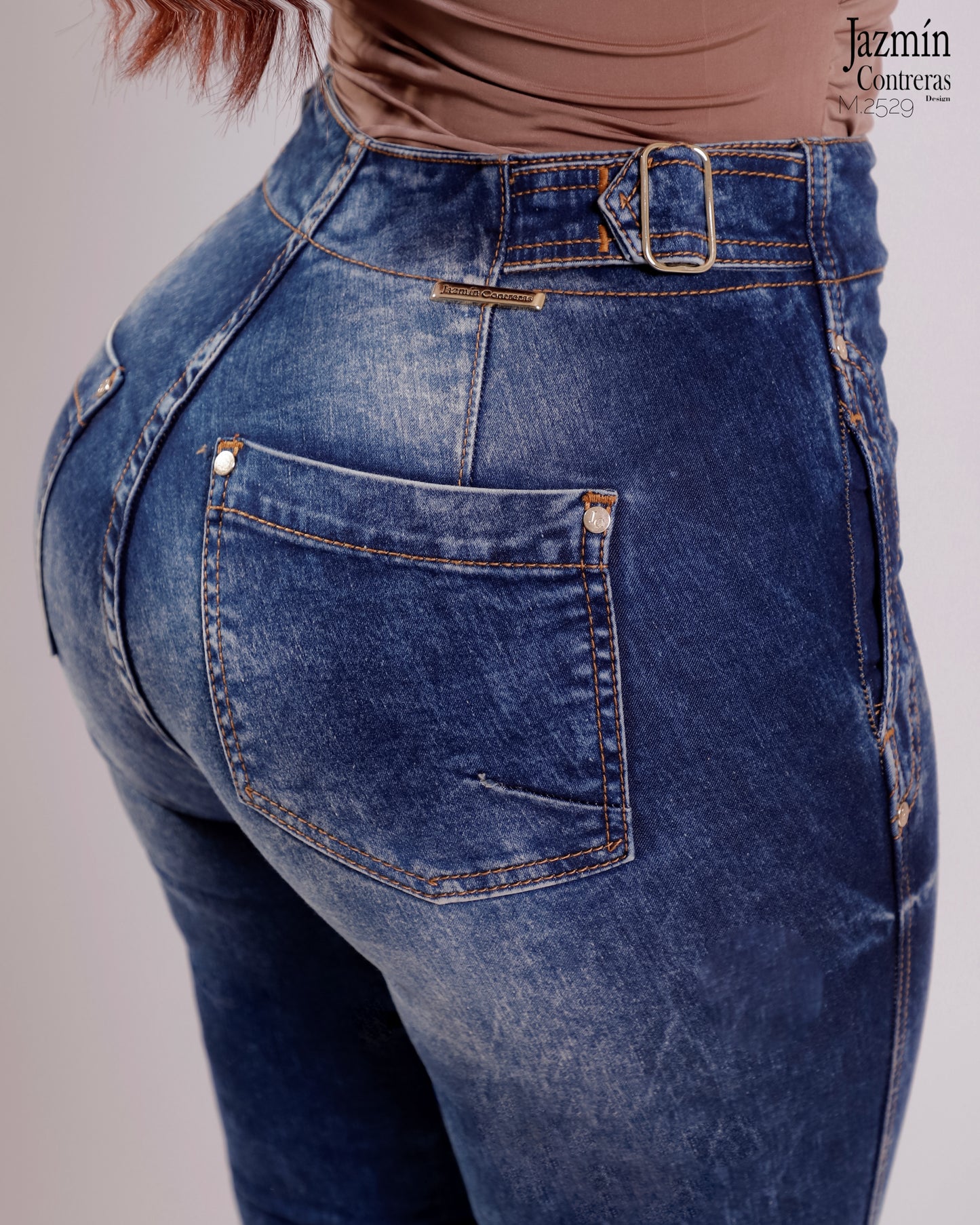 Jeans skinny con hebillas, azul oscuro.