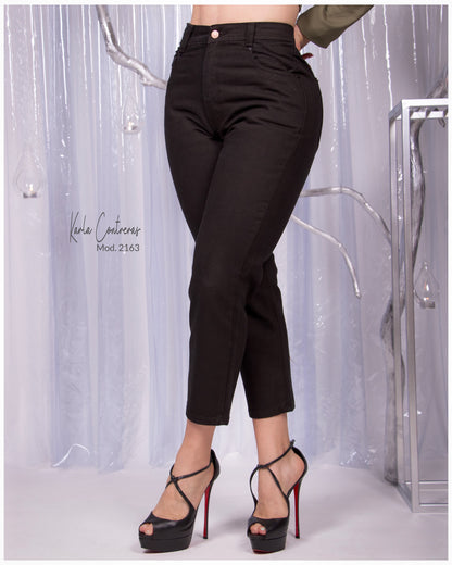 Jeans momfit, negro.
