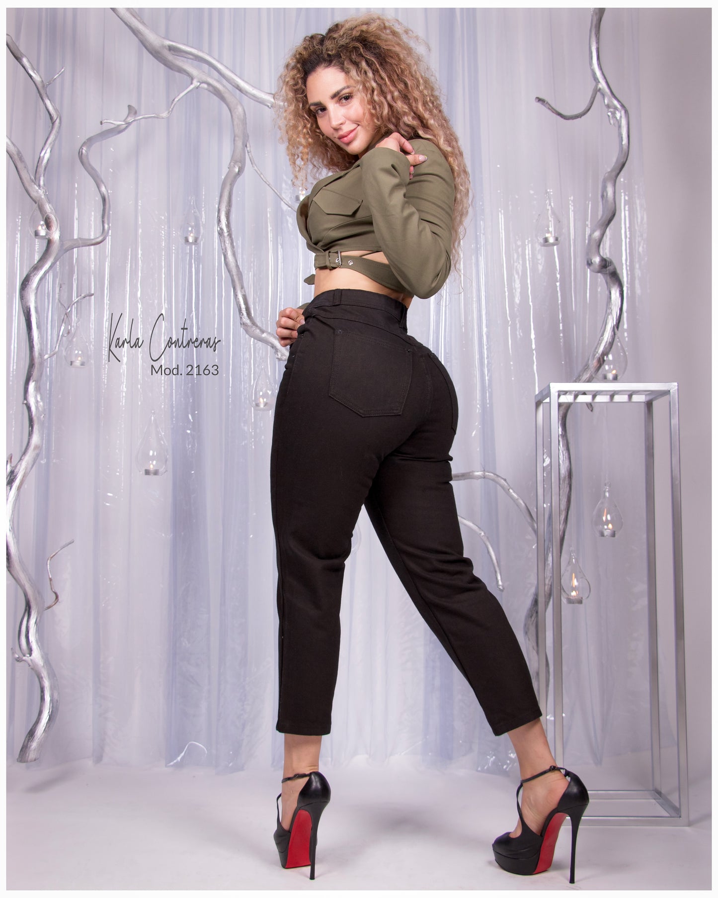 Jeans momfit, negro.