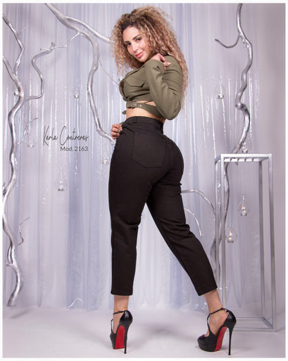 Jeans momfit, negro.