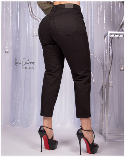 Jeans momfit, negro.