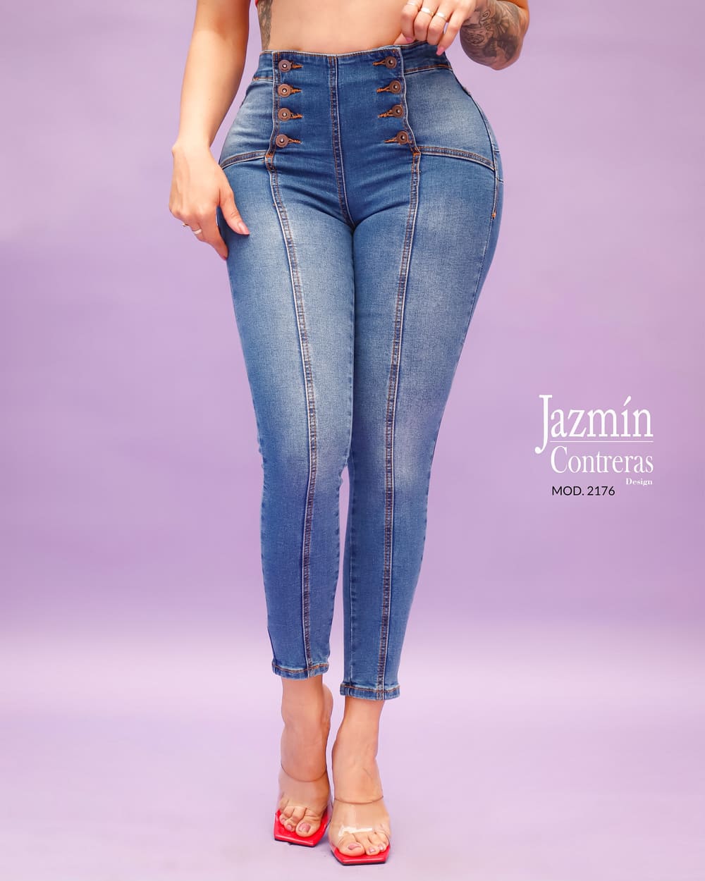 Skinny jeans corte colombiano azul