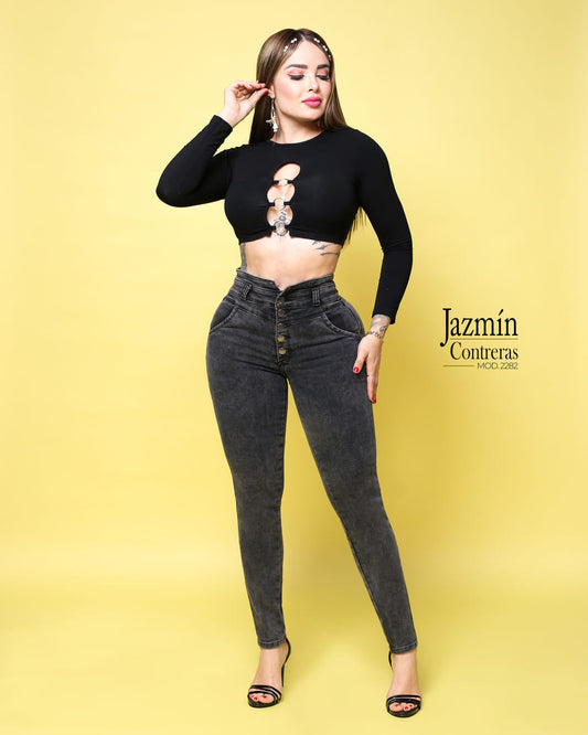 Jeans corte colombiano, 5 botones, básico