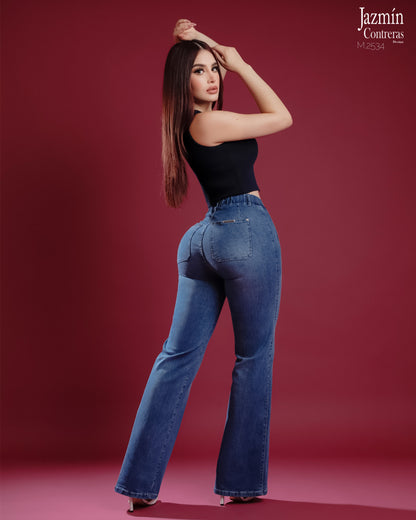 Jeans Wide Leg, con resorte.