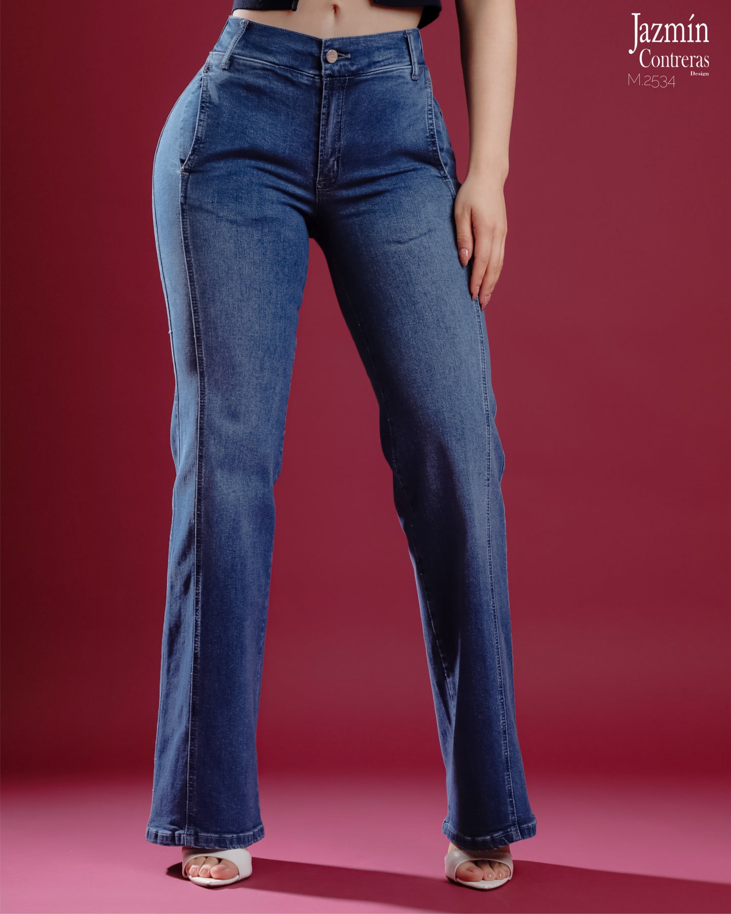 Jeans Wide Leg, con resorte.