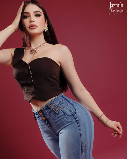 Skinny jeans, con deslave.