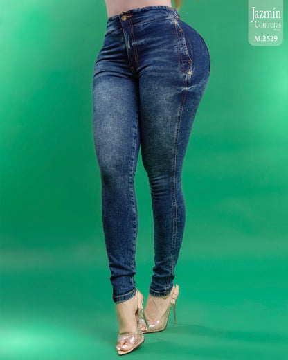 Jeans skinny con hebillas, azul oscuro.