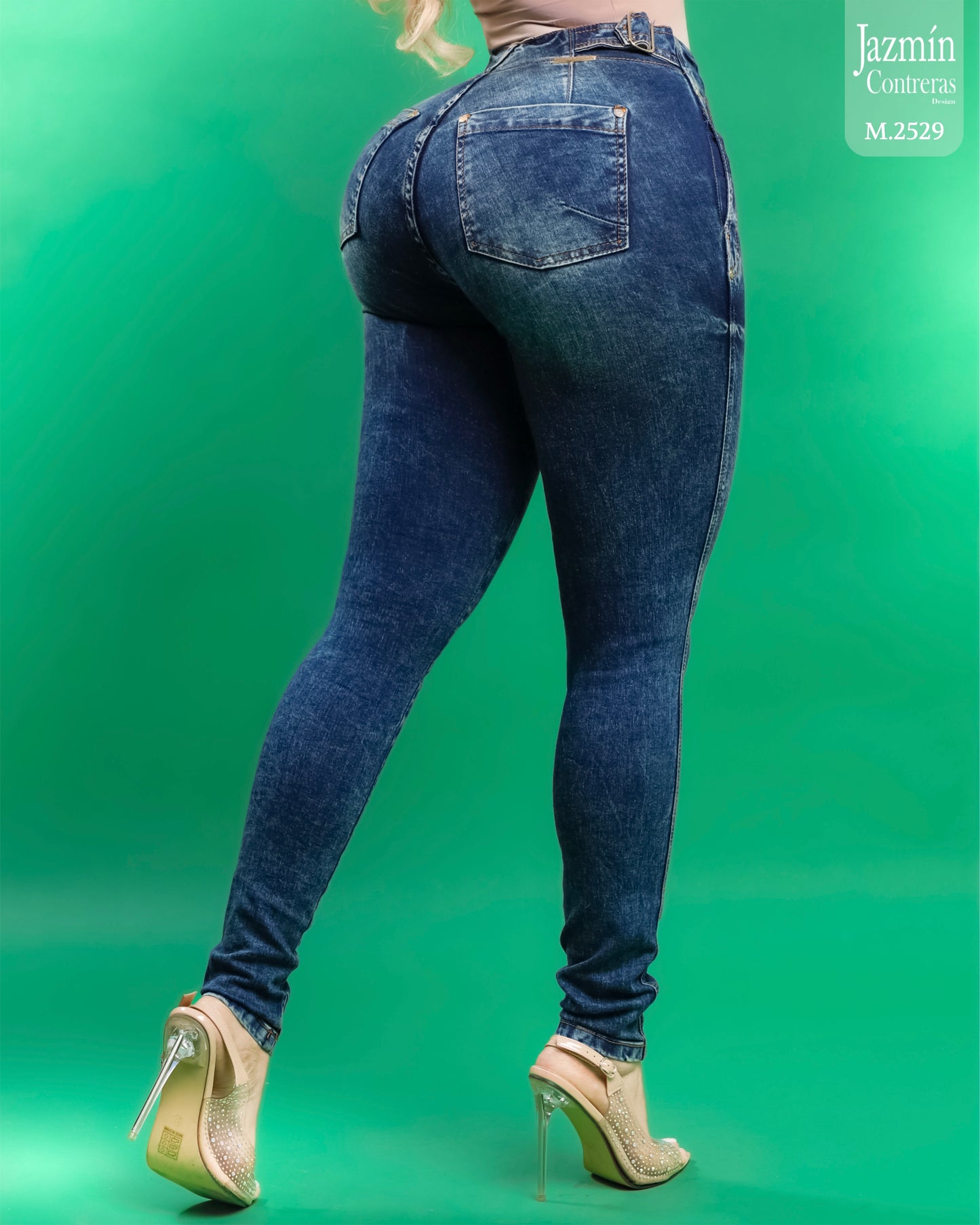 Jeans skinny con hebillas, azul oscuro.