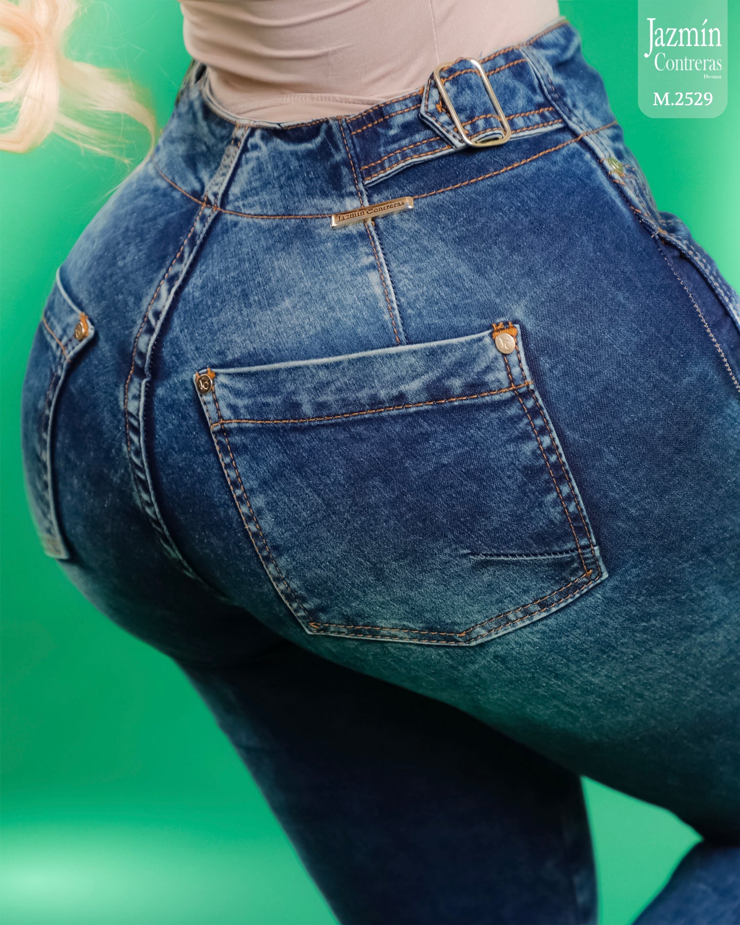 Jeans skinny con hebillas, azul oscuro.