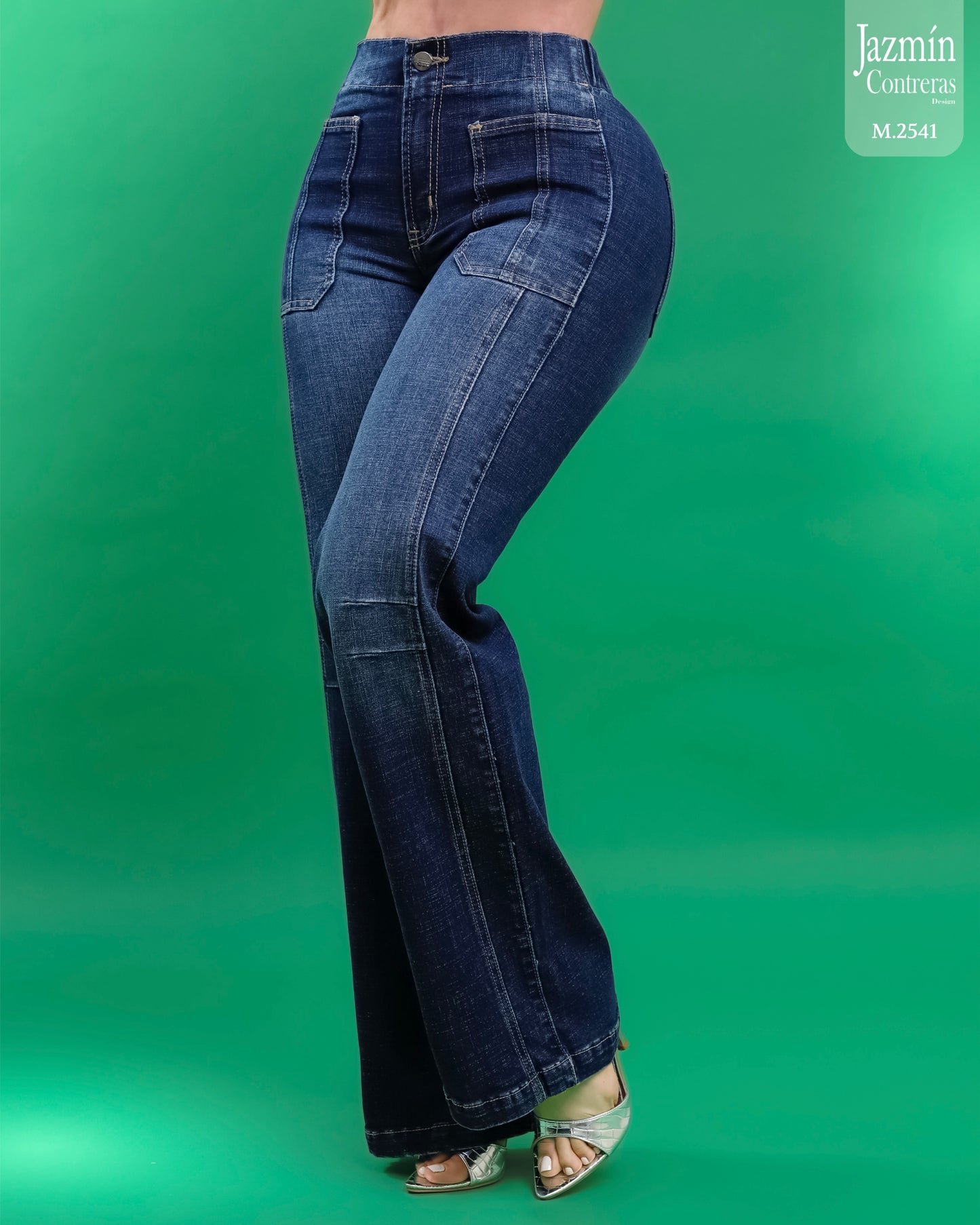 Jeans Wide Leg, con resorte.