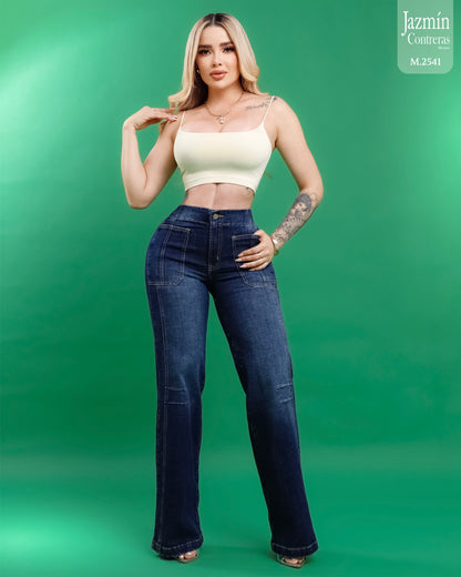 Jeans Wide Leg, con resorte.