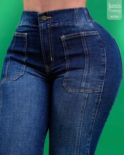 Jeans Wide Leg, con resorte.