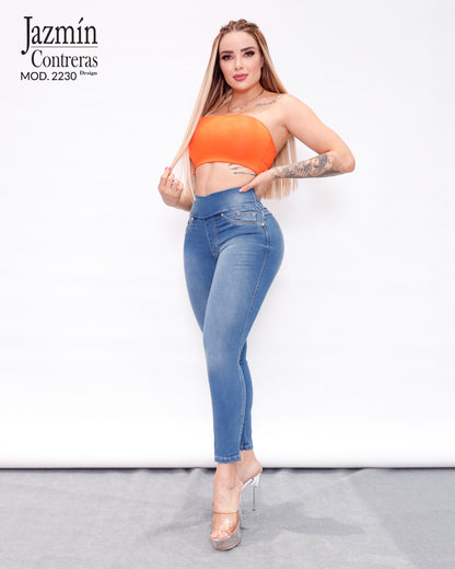 Jeans corte colombiano, sin cierre, tipo leggings