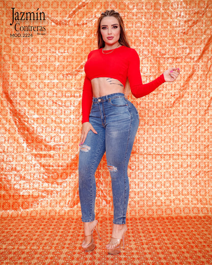 Skinny jeans corte colombiano básico