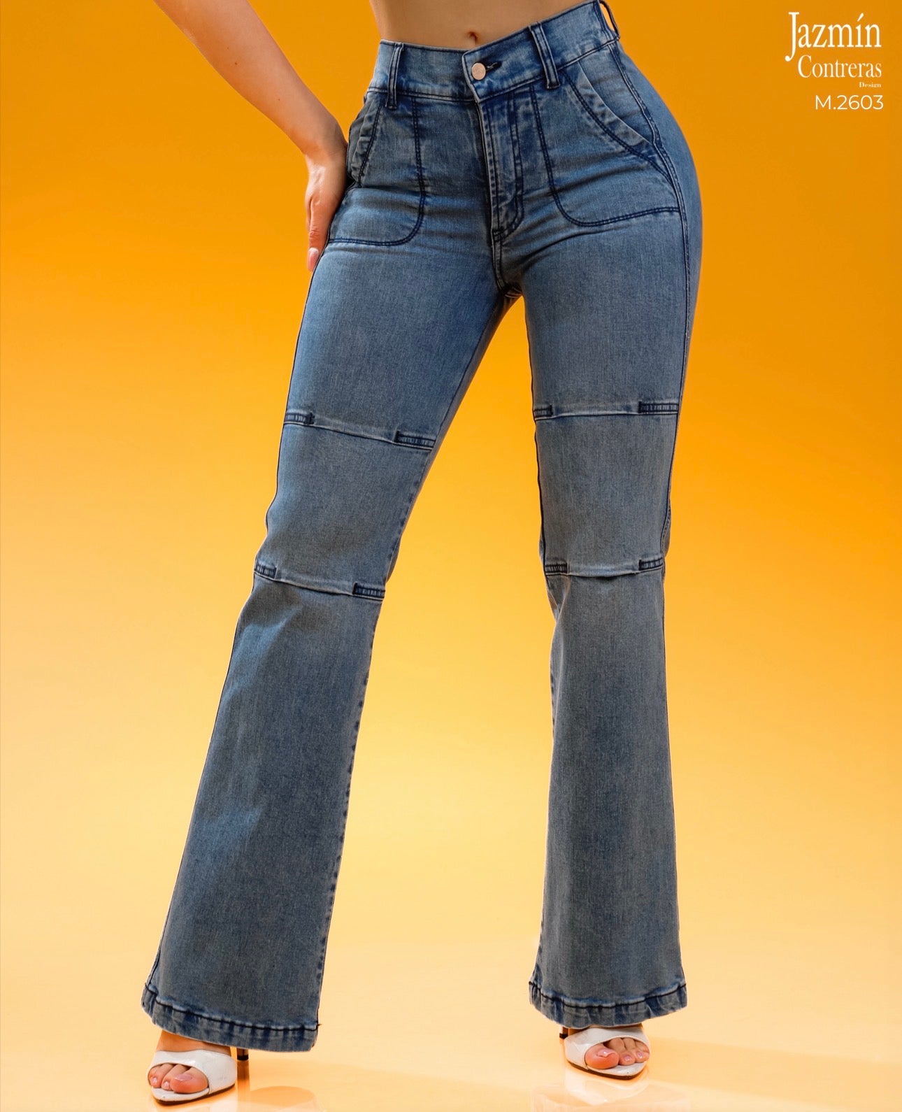 Jeans Wide Leg con resorte. Corte Colombiano.