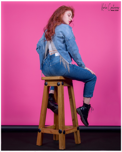 Jeans Momfit, basico con roturas.