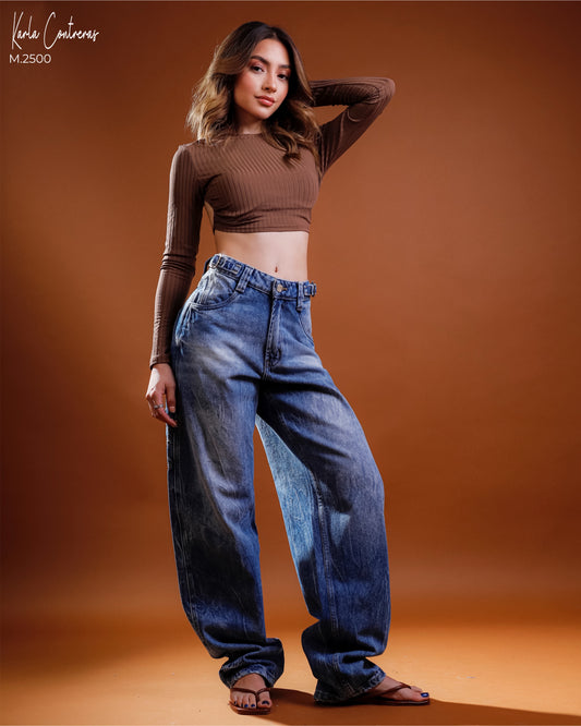 Jeans balloon, ajustable.