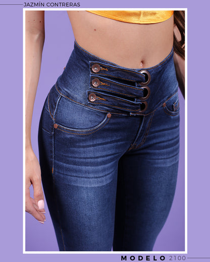 Jeans corte colombiano, con deslave